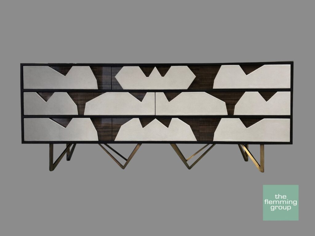 A black and white sideboard with four drawers.