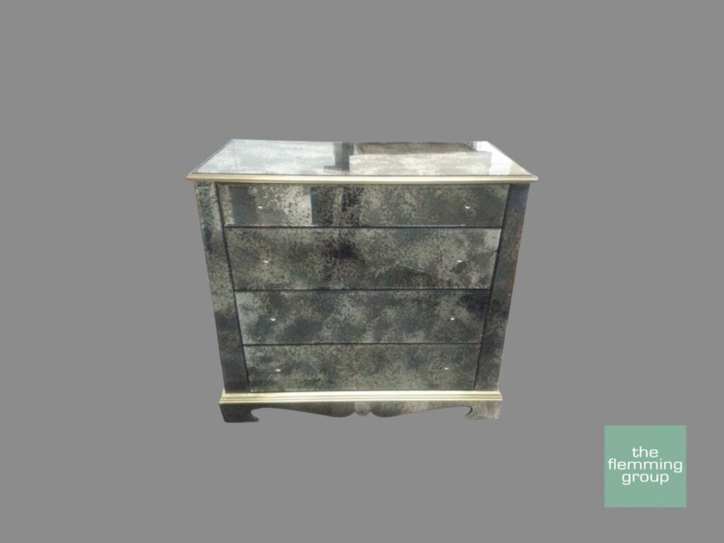 A 3 d image of a dresser with two drawers.