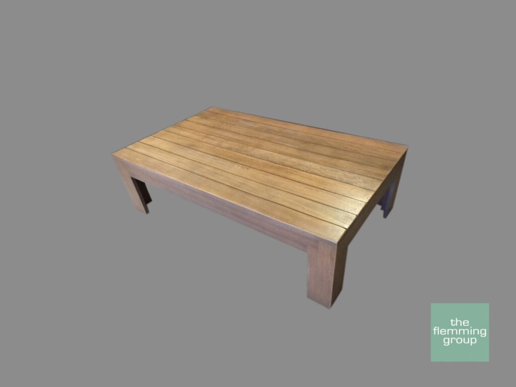 A wooden table with no one around it